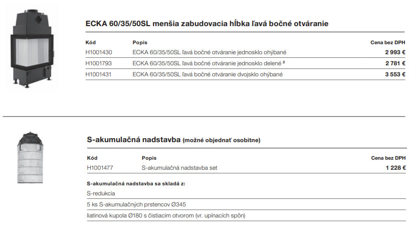 Krbová vložka HOXTER ECKA 60/35/50SL ľavé presklenie