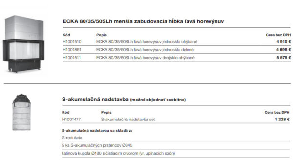 Krbová vložka HOXTER ECKA 80/35/50SLh ľavé presklenie , vysúvacie dvierka hore