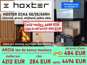 Krbová vložka HOXTER ECKA 50/35/45RH s rámom, výsuvná, ohýbané 1 sklo