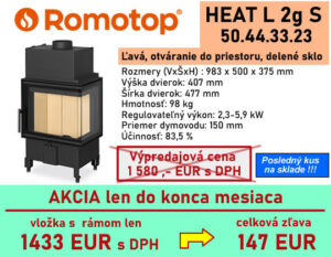Krbová vložka ROMOTOP Heat L 2G S s rámom - výpredaj, akcia